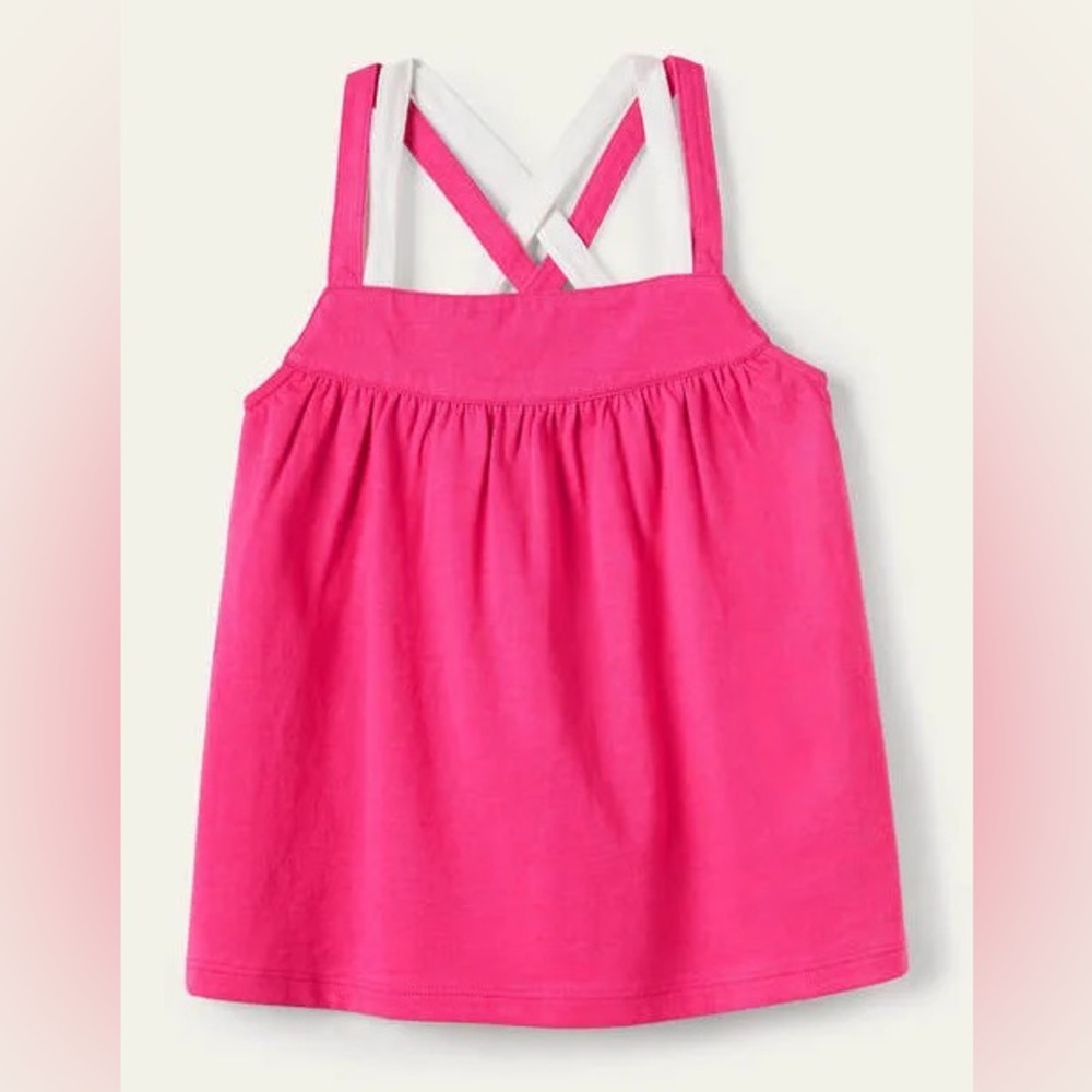 NEW Mini Boden multi-strap tank top, tutti fuitti pink